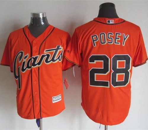 Giants #28 Buster Posey Orange Alternate New Cool Base Stitched MLB Jersey - Click Image to Close